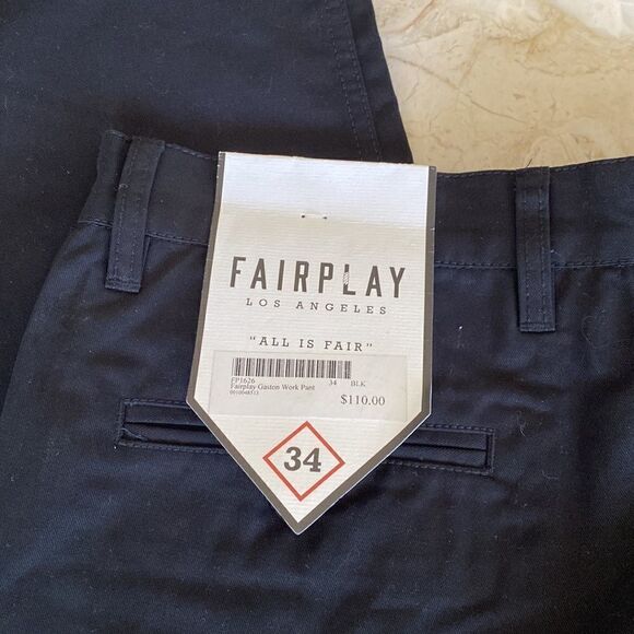 NWT FairPlay Los Angeles Gaston Work Pant Black - Picture 7 of 14